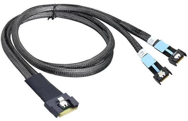 Alt view image 6 of 6 - SFF-8654 8I to Dual MCIO 4I Server Cable with Anti-Misplug Full Cover Design, 16