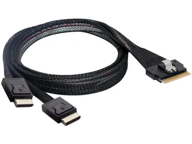 Alt view image 5 of 7 - SF-038 PCI-E Ultraport Slimline SAS Slim 4.0 SFF-8654 8i 74pin to Dual Oculink S