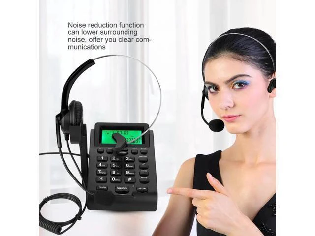 Alt view image 3 of 6 - Practical Caller ID Display Call Center Noise Reduction Headset Telephone for Tr