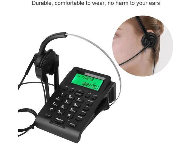 Alt view image 6 of 6 - Practical Caller ID Display Call Center Noise Reduction Headset Telephone for Tr