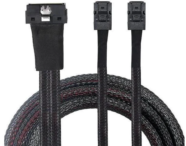 Alt view image 2 of 6 - with PCI-E Slimline SFF-8654 8I \u2014 to Dual SFF-8643 Server Cable, 12G High-S