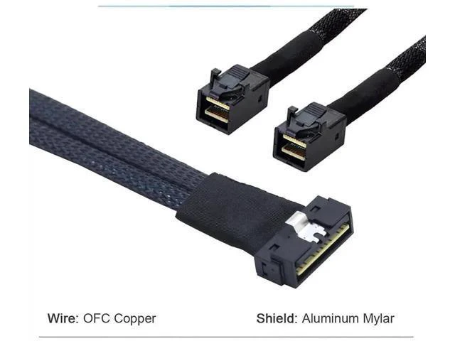 Alt view image 6 of 6 - with PCI-E Slimline SFF-8654 8I \u2014 to Dual SFF-8643 Server Cable, 12G High-S