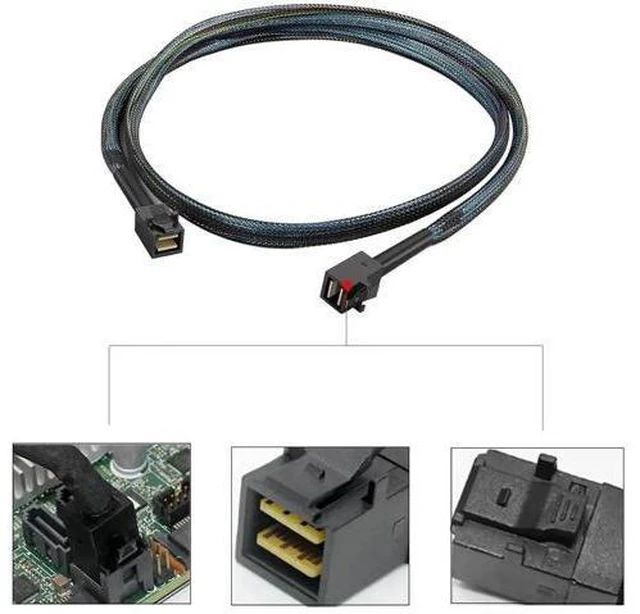 Alt view image 3 of 6 - 2 Pack Internal Mini SAS HD SFF-8643 to SFF-8643 Cable, Internal Mini SAS to Min