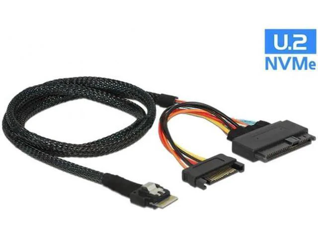 Alt view image 3 of 7 - SF-104 U.2 U2 SFF-8639 to Slimline SFF-8654 4i NVME PCIe SSD Cable for Mainboard