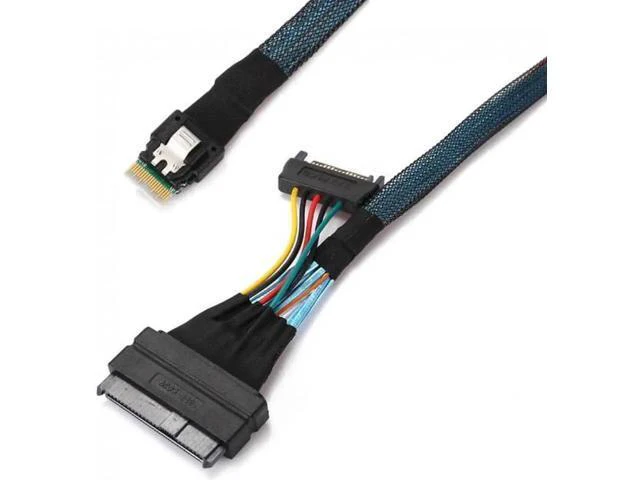 Alt view image 4 of 7 - SF-104 U.2 U2 SFF-8639 to Slimline SFF-8654 4i NVME PCIe SSD Cable for Mainboard