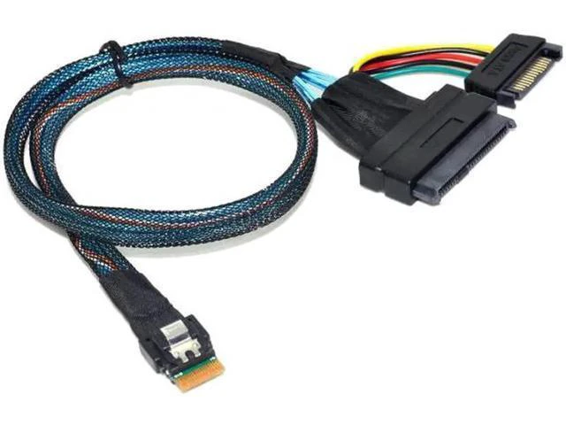 Alt view image 5 of 7 - SF-104 U.2 U2 SFF-8639 to Slimline SFF-8654 4i NVME PCIe SSD Cable for Mainboard