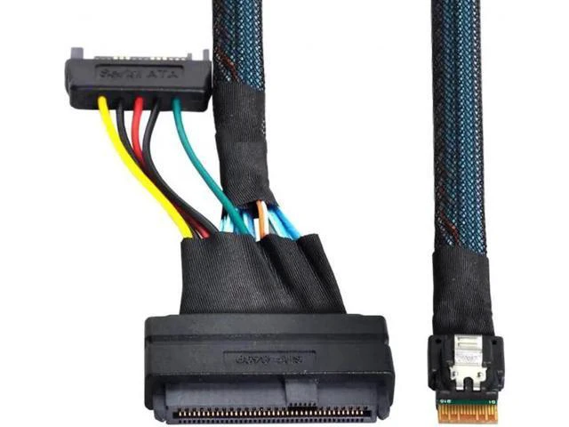 Alt view image 7 of 7 - SF-104 U.2 U2 SFF-8639 to Slimline SFF-8654 4i NVME PCIe SSD Cable for Mainboard