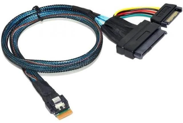 Main image of U.2 U2 SFF-8639 to Slimline SFF-8654 4i NVME PCIe SSD Cable for Mainboard SSD 75