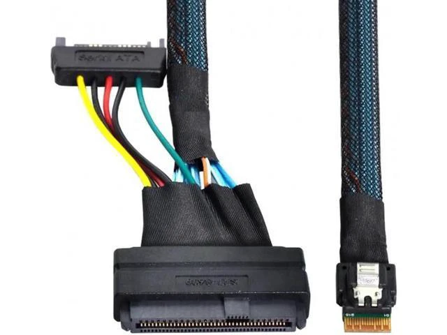 Alt view image 2 of 6 - U.2 U2 SFF-8639 to Slimline SFF-8654 4i NVME PCIe SSD Cable for Mainboard SSD 75