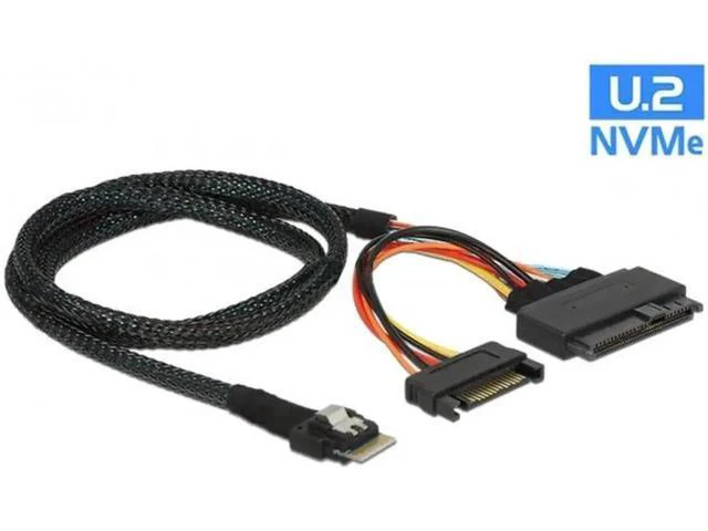 Alt view image 6 of 6 - U.2 U2 SFF-8639 to Slimline SFF-8654 4i NVME PCIe SSD Cable for Mainboard SSD 75