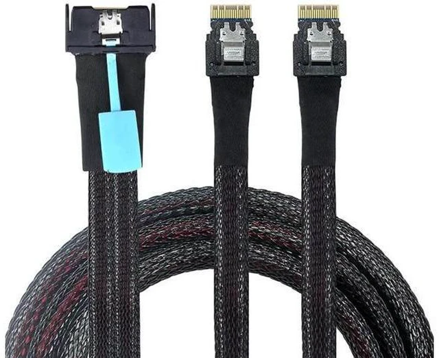 Main image of Slimline SAS 8i to Dual SFF 8654 4i Server Cable \u2013 24Gbps High Speed Data T