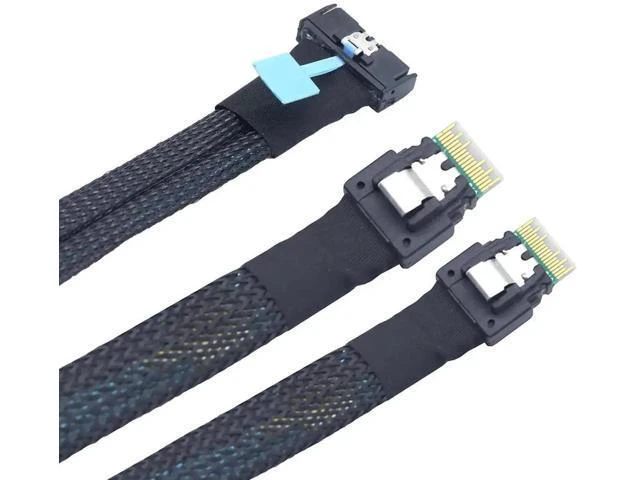 Alt view image 5 of 6 - Slimline SAS 8i to Dual SFF 8654 4i Server Cable \u2013 24Gbps High Speed Data T