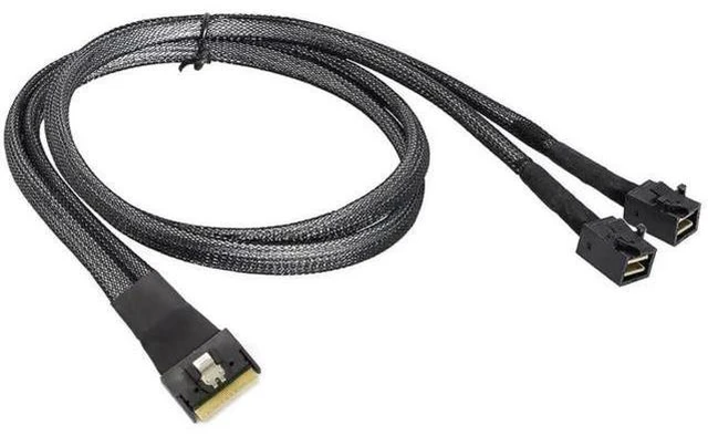 Main image of Mini SlimSAS SFF-8654 8i 4.0 to Dual SAS HD 8643 Cable \u2013 32AWG 24G High-Spe