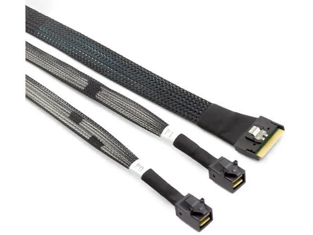 Alt view image 2 of 5 - Mini SlimSAS SFF-8654 8i 4.0 to Dual SAS HD 8643 Cable \u2013 32AWG 24G High-Spe