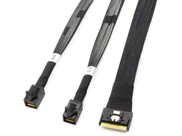 Alt view image 3 of 5 - Mini SlimSAS SFF-8654 8i 4.0 to Dual SAS HD 8643 Cable \u2013 32AWG 24G High-Spe
