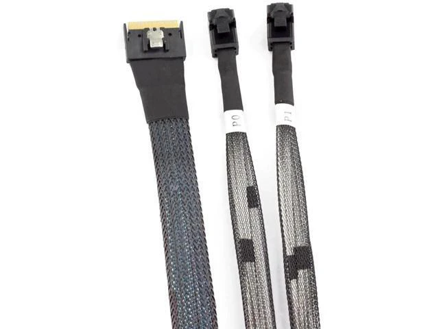 Alt view image 5 of 5 - Mini SlimSAS SFF-8654 8i 4.0 to Dual SAS HD 8643 Cable \u2013 32AWG 24G High-Spe