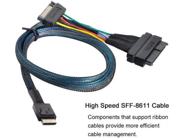 Alt view image 6 of 7 - 8611 to U.2 U.3 SFF-8639 NVME PCIe PCI-Express SSD Cable for Mainboard SSD