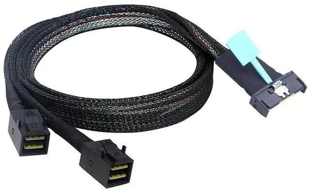 Alt view image 2 of 6 - PCIe Gen5 MCIO 8X 8i to Dual Mini SAS HD SFF-8643 Server Cable, 32G High-Speed C