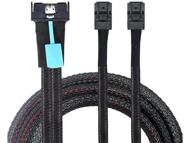 Alt view image 4 of 6 - PCIe Gen5 MCIO 8X 8i to Dual Mini SAS HD SFF-8643 Server Cable, 32G High-Speed C
