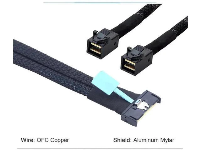 Alt view image 6 of 6 - PCIe Gen5 MCIO 8X 8i to Dual Mini SAS HD SFF-8643 Server Cable, 32G High-Speed C