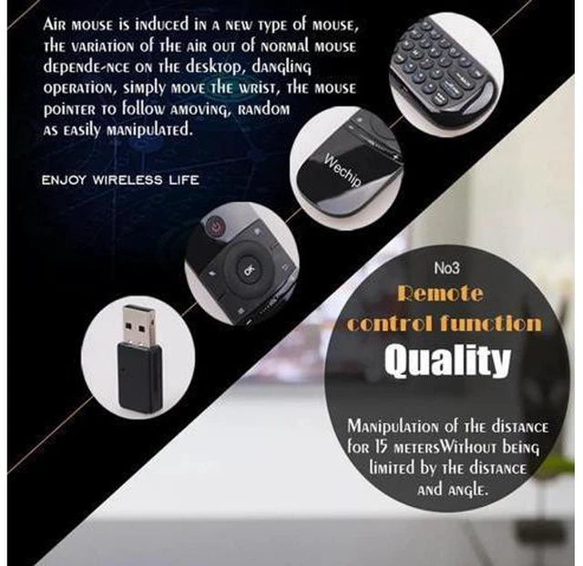 Alt view image 2 of 6 - W1 MINI 2.4G Remote Control Wireless Keyboard 6-Axis Motion Sense Air Mouse IR L