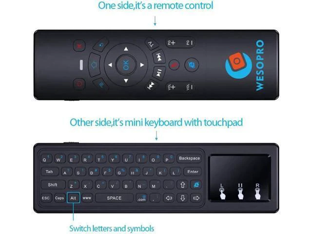 Alt view image 6 of 6 - WESOPRO Latest T6 Air mouse with Wireless Keyboard & touchpad Remote Control for