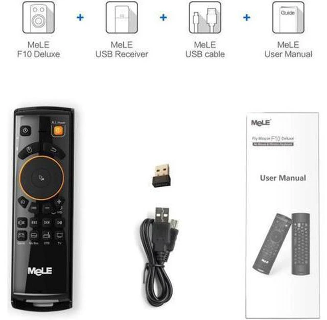 Alt view image 4 of 6 - Mele F10 Deluxe Fly Air Mouse 2.4GHz Wireless Keyboard Remote Control with IR Le