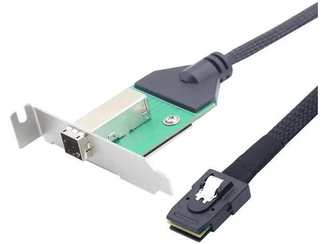 Alt view image 2 of 6 - 12G Mini SAS HD SFF-8644 Female to SFF-8087 Cable, 0.5m/19.6in High-Speed Server
