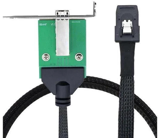Alt view image 5 of 6 - 12G Mini SAS HD SFF-8644 Female to SFF-8087 Cable, 0.5m/19.6in High-Speed Server