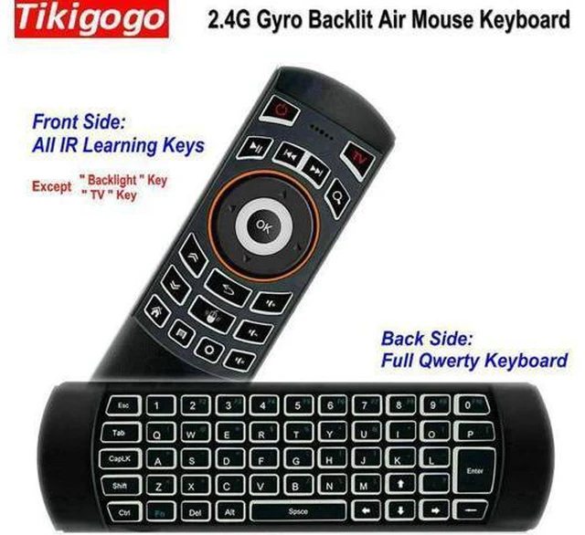 Main image of Tikigogo Backlight X6 2.4G Gyroscope Air Mouse Full QWERTY Keyboard front side A