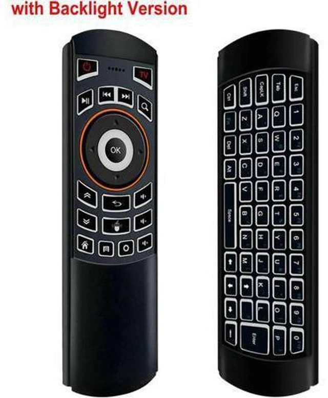 Alt view image 3 of 6 - Tikigogo Backlight X6 2.4G Gyroscope Air Mouse Full QWERTY Keyboard front side A