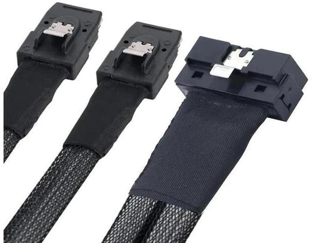 Main image of PCIe Slimline LP Low Profile SFF-8654 8i to 2X SFF-8087 Internal Server Cable \u