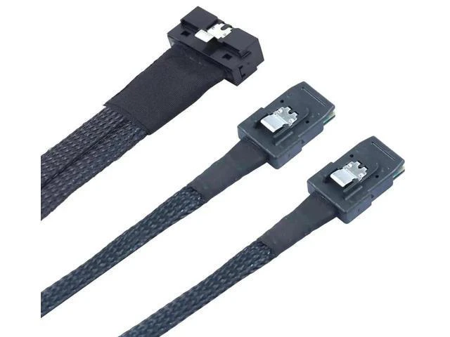 Alt view image 3 of 6 - PCIe Slimline LP Low Profile SFF-8654 8i to 2X SFF-8087 Internal Server Cable \u