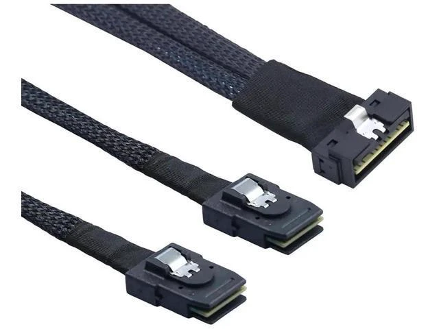 Alt view image 5 of 6 - PCIe Slimline LP Low Profile SFF-8654 8i to 2X SFF-8087 Internal Server Cable \u