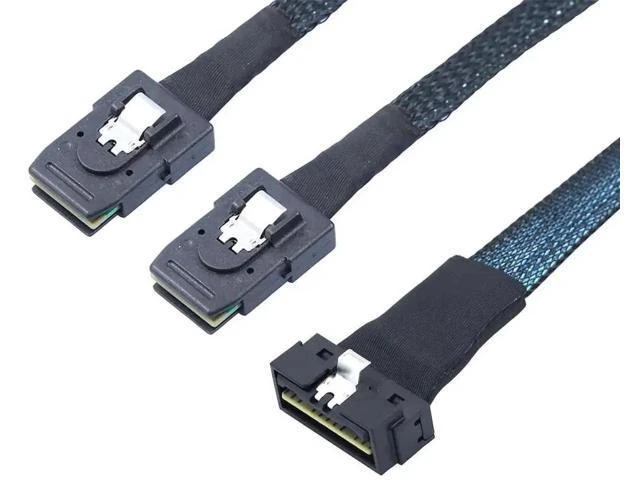 Alt view image 6 of 6 - PCIe Slimline LP Low Profile SFF-8654 8i to 2X SFF-8087 Internal Server Cable \u