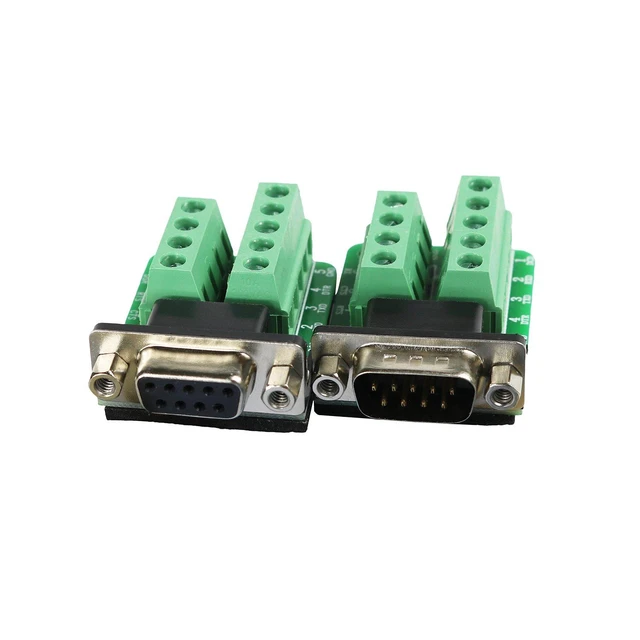Alt view image 4 of 5 - DB9 Breakout Connector RS232 Serial 9 Pin Connector Db9 Terminal (Male x 1, Fema
