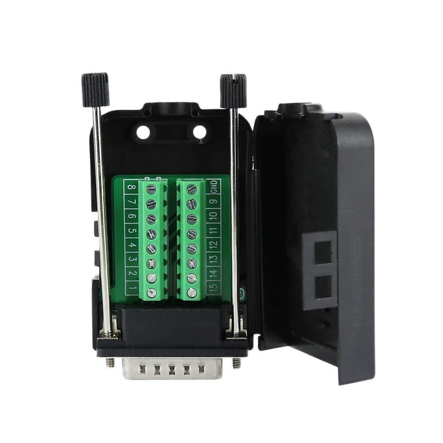 Alt view image 2 of 5 - DB15 Male D-SUB 15 Pin Jack Port to Terminal Breakout Board Connector, 2 Row Plu