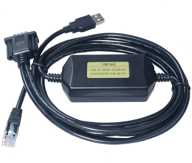 Main image of PLC Programming Cable Compatible with AB 1747 UIC, USB To DH485 RS485 RS232 Inte