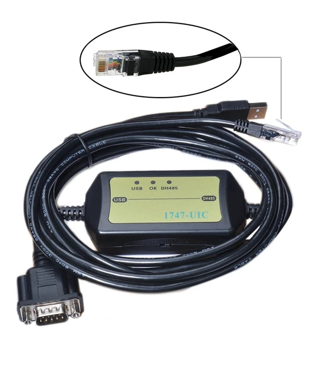 Alt view image 2 of 4 - PLC Programming Cable Compatible with AB 1747 UIC, USB To DH485 RS485 RS232 Inte