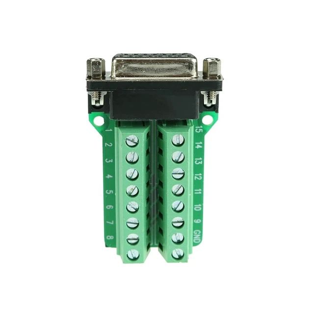 Alt view image 2 of 5 - DB15 Connector to Wiring Terminal Db15 Breakout Board Solder-Free (Female Adapte