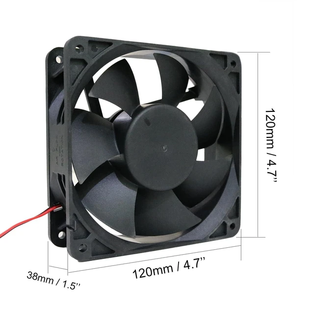 Alt view image 4 of 6 - Twinklebay 120 x 38mm Cooling Fan, Replacement for AFB1212SHE High CFM 12038 Coo