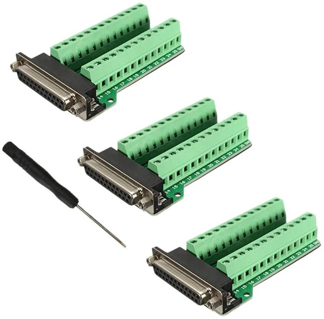 Main image of DB25 Breakout Female Connector D-sub Breakout 25 Pin Connector with Nut (Pack of