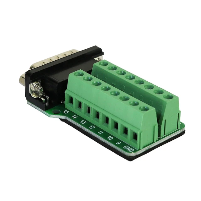 Alt view image 3 of 6 - TwinkleBay DB15 Breakout Connector 15 Pin Connector Male with Nut