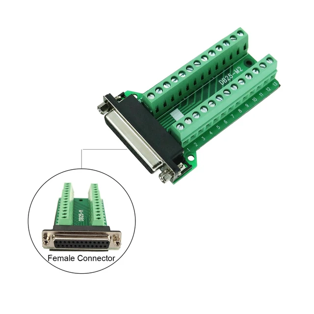 Alt view image 2 of 5 - TwinkleBay DB25 Breakout Connector D-sub Breakout 25 Pin Connector Female with N