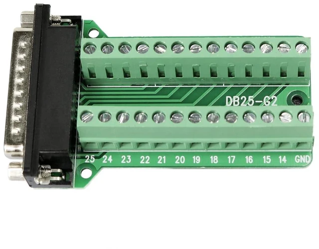 Alt view image 2 of 4 - TwinkleBay DB25 Male Connector Breakout Board RS232 Serial to DSUB Terminal Bloc