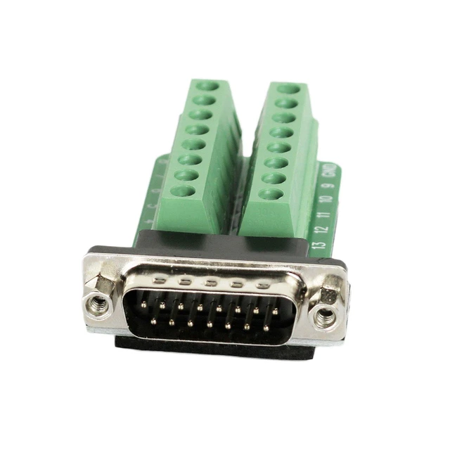 Alt view image 3 of 4 - DB15 Male Connector Breakout Board RS232 Serial to DSUB Terminal Block Connector