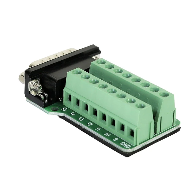 Alt view image 2 of 4 - DB15 Male Connector Breakout Board RS232 Serial to DSUB Terminal Block Connector