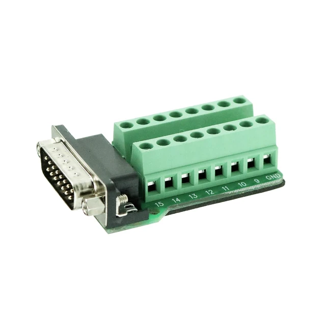 Alt view image 4 of 4 - DB15 Male Connector Breakout Board RS232 Serial to DSUB Terminal Block Connector