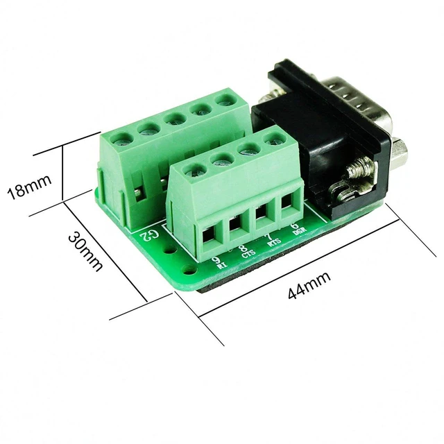 Alt view image 2 of 4 - TwinkleBay DB9 Male Connector Breakout Board RS232 Serial to DSUB Terminal Block