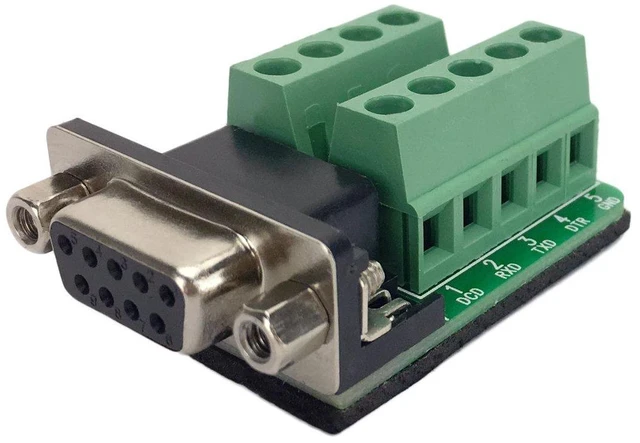 Main image of DB9 Connector to Wiring Terminal RS232 Serial Port Breakout Board Solder-Free (F